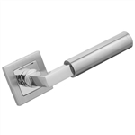 door handle 2 door handles set on square rosette manufactured in satin bright stainless steel ma2044